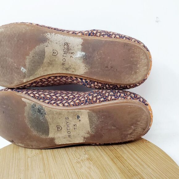 Rothys Merino Wool Loafer Shoes Womens 7.5 Walnut Tweed Retired Slip On Flat - Picture 11 of 12